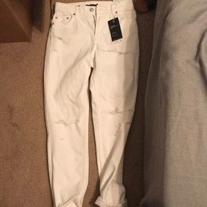 White ripped mom jeans